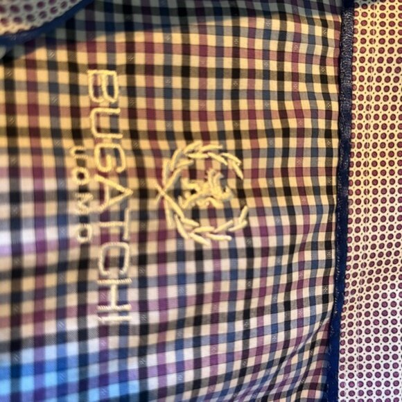 Bugatchi 16.5 34/35 White Black Blue Check Dress Shirt - Picture 3 of 5